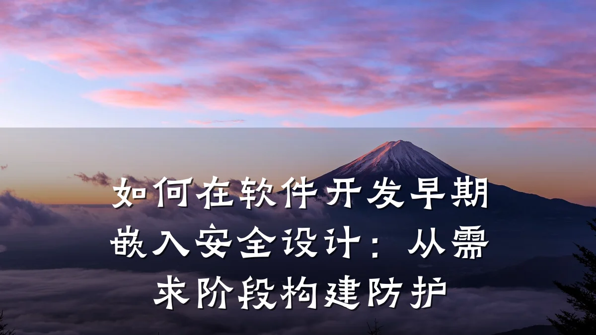 如何在软件开发早期嵌入安全设计:从需求阶段构建防护