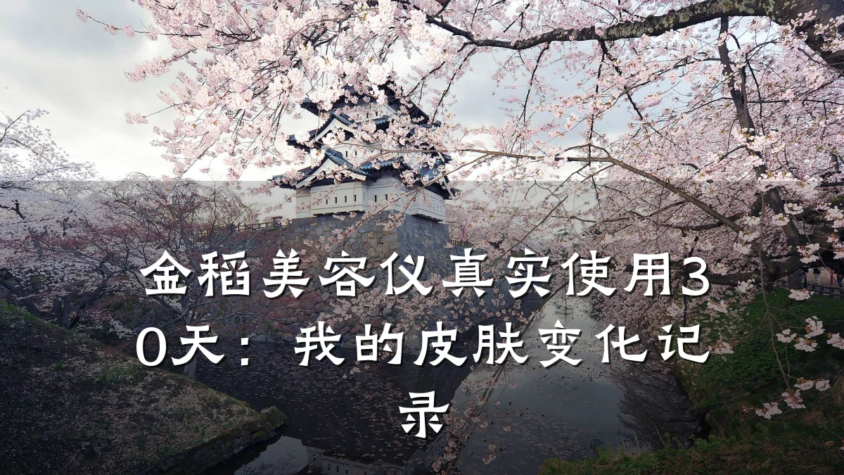 金稻美容仪真实使用30天:我的皮肤变化记录