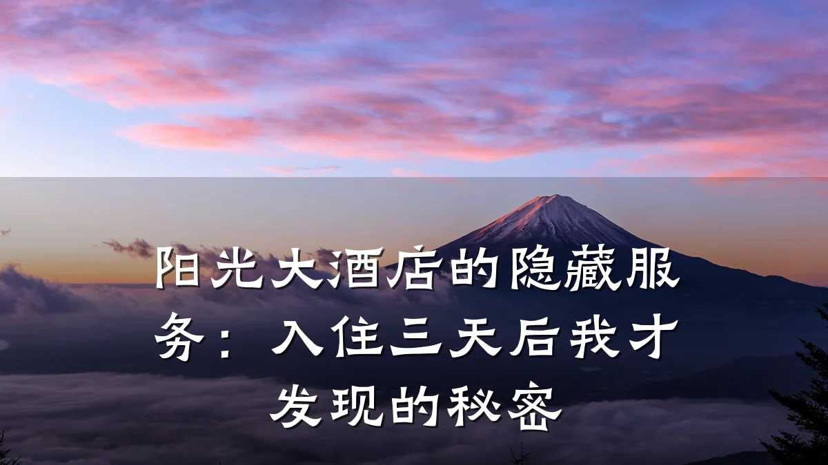 阳光大酒店的隐藏服务:入住三天后我才发现的秘密