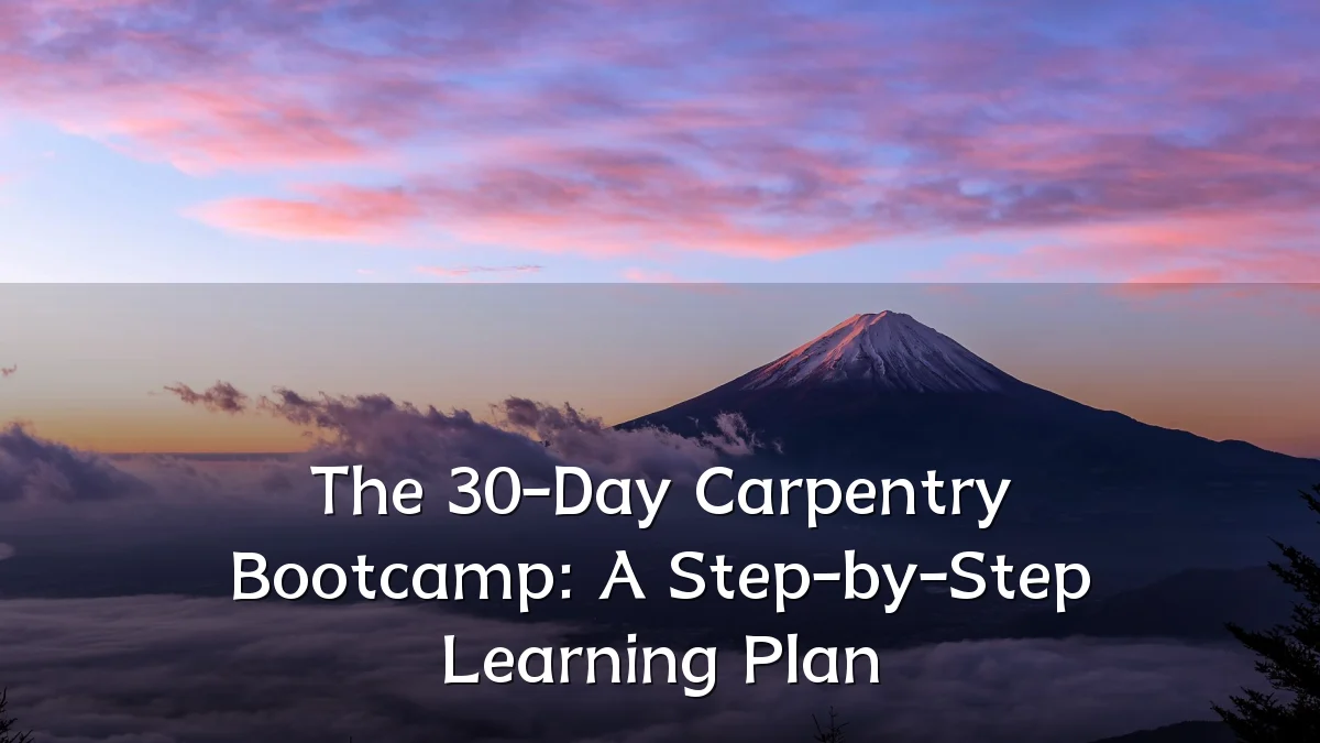 The 30-Day Carpentry Bootcamp: A Step-by-Step Learning Plan