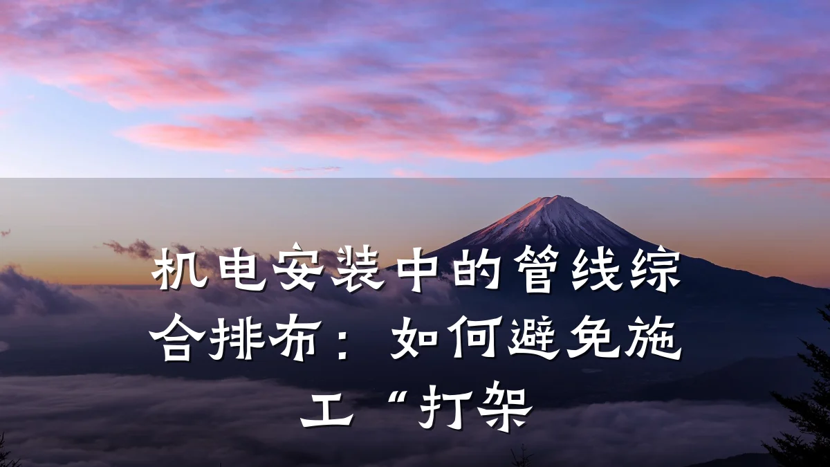 机电安装中的管线综合排布:如何避免施工“打架